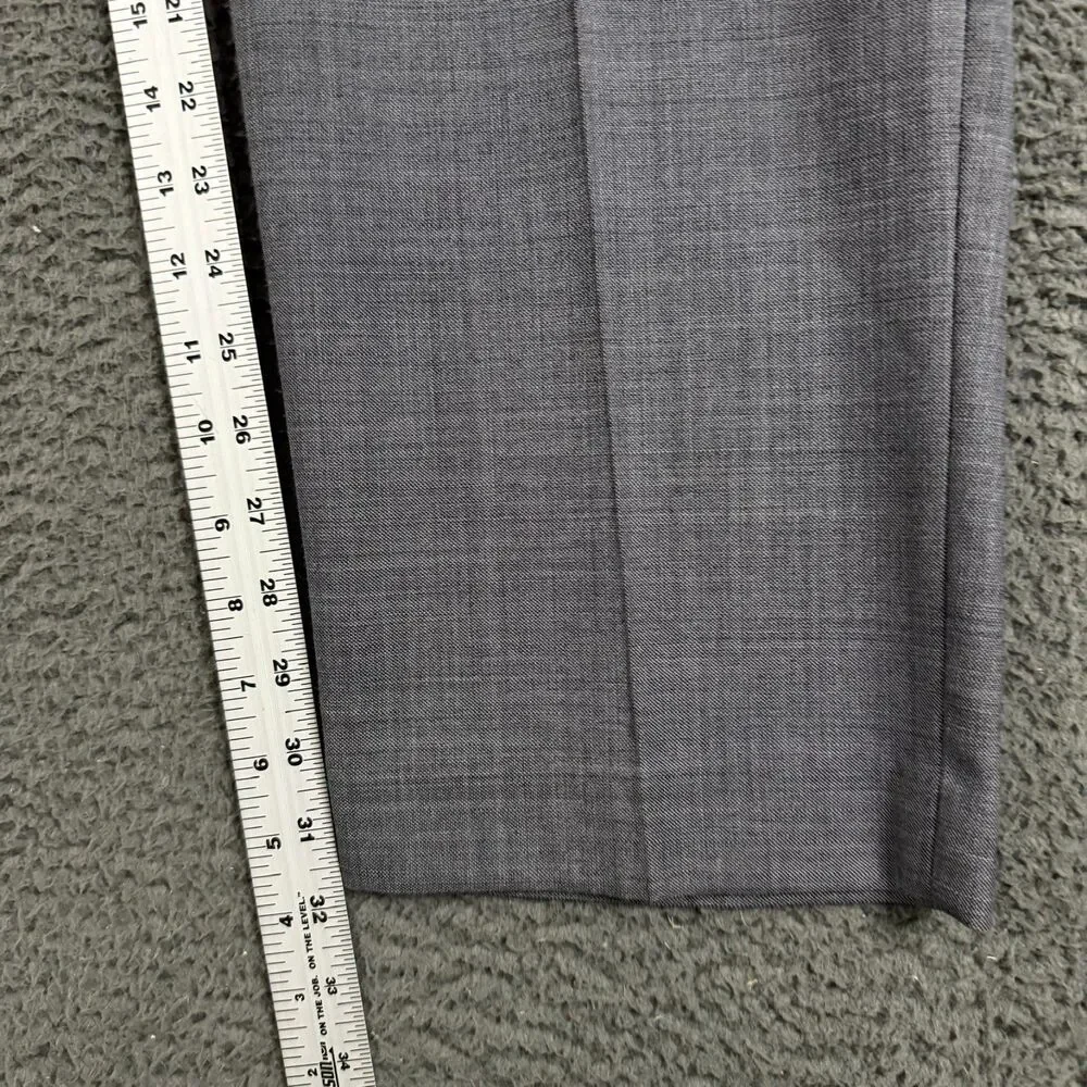 J Crew Dress Pants Mens 38x32 Gray Bowery Slim Fit Four Season Wool Stretch